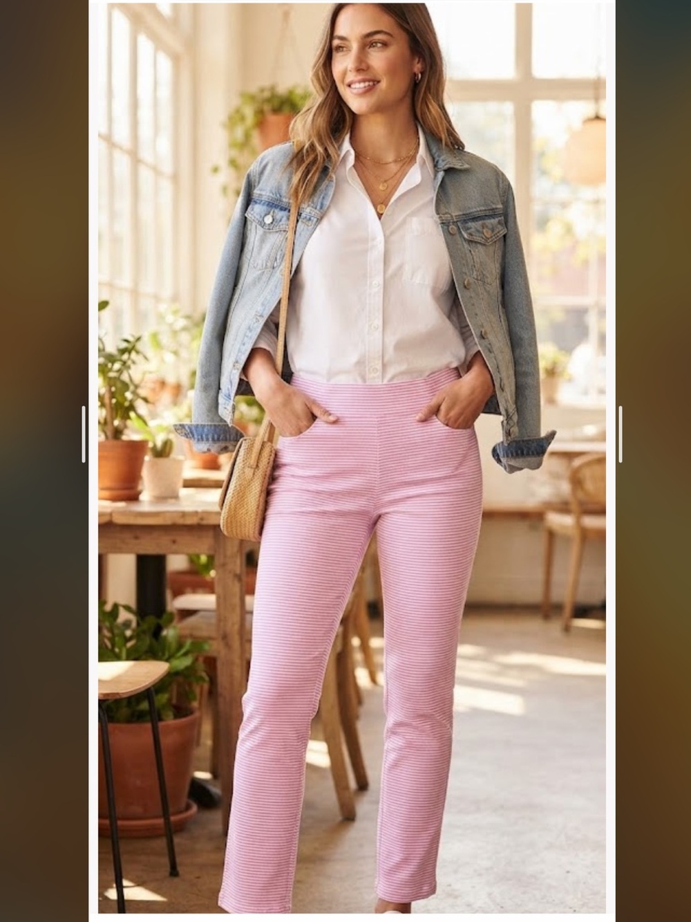 Jude Connally Pink & White Striped Women’s Pants